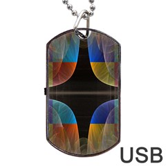 Black Cross With Color Map Fractal Image Of Black Cross With Color Map Dog Tag Usb Flash (one Side) by Nexatart