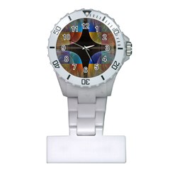 Black Cross With Color Map Fractal Image Of Black Cross With Color Map Plastic Nurses Watch by Nexatart