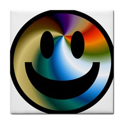 Simple Smiley In Color Tile Coasters by Nexatart