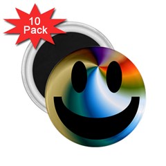 Simple Smiley In Color 2 25  Magnets (10 Pack) 