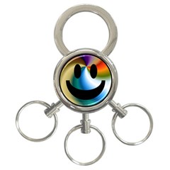 Simple Smiley In Color 3-ring Key Chains by Nexatart