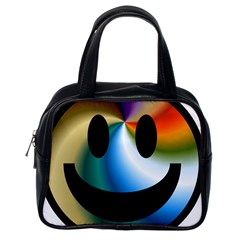 Simple Smiley In Color Classic Handbags (one Side) by Nexatart