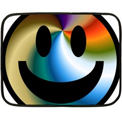 Simple Smiley In Color Fleece Blanket (mini) by Nexatart