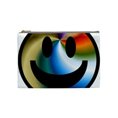 Simple Smiley In Color Cosmetic Bag (medium)  by Nexatart