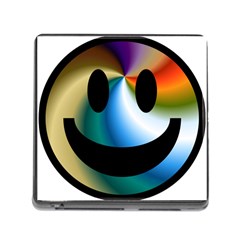 Simple Smiley In Color Memory Card Reader (square) by Nexatart