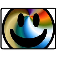 Simple Smiley In Color Fleece Blanket (large)  by Nexatart