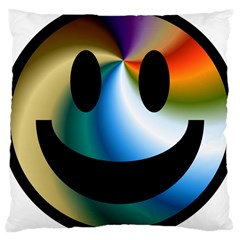 Simple Smiley In Color Large Cushion Case (one Side) by Nexatart