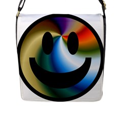 Simple Smiley In Color Flap Messenger Bag (l)  by Nexatart