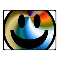 Simple Smiley In Color Double Sided Fleece Blanket (small)  by Nexatart