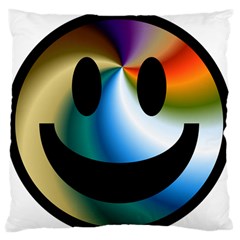 Simple Smiley In Color Large Flano Cushion Case (one Side) by Nexatart