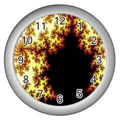 A Fractal Image Wall Clocks (silver)  by Nexatart