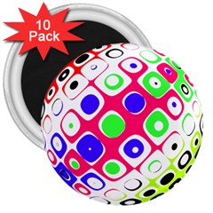 Color Ball Sphere With Color Dots 3  Magnets (10 Pack)  by Nexatart