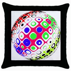 Color Ball Sphere With Color Dots Throw Pillow Case (black) by Nexatart