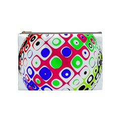 Color Ball Sphere With Color Dots Cosmetic Bag (medium)  by Nexatart