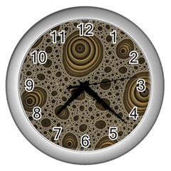 White Vintage Frame With Sepia Targets Wall Clocks (silver)  by Nexatart