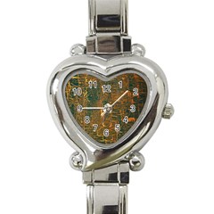 Black And Yellow Color Heart Italian Charm Watch by Nexatart