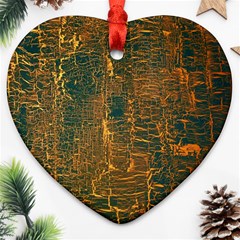 Black And Yellow Color Heart Ornament (two Sides) by Nexatart