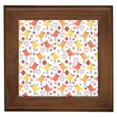 Happy Birds Seamless Pattern Animal Birds Pattern Framed Tiles by Nexatart