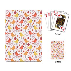 Happy Birds Seamless Pattern Animal Birds Pattern Playing Card by Nexatart