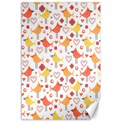 Happy Birds Seamless Pattern Animal Birds Pattern Canvas 24  X 36  by Nexatart