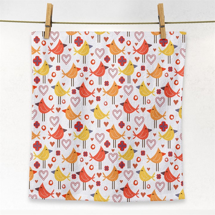 Happy Birds Seamless Pattern Animal Birds Pattern Face Towel