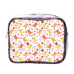 Happy Birds Seamless Pattern Animal Birds Pattern Mini Toiletries Bags by Nexatart