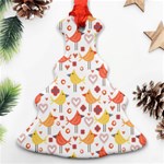 Happy Birds Seamless Pattern Animal Birds Pattern Christmas Tree Ornament (Two Sides) Front