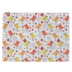 Happy Birds Seamless Pattern Animal Birds Pattern Cosmetic Bag (xxl)  by Nexatart