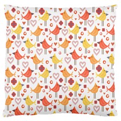 Happy Birds Seamless Pattern Animal Birds Pattern Large Flano Cushion Case (one Side) by Nexatart