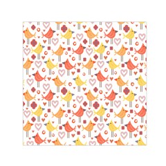 Happy Birds Seamless Pattern Animal Birds Pattern Small Satin Scarf (square) by Nexatart