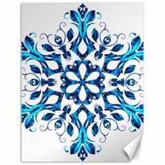 Blue Snowflake On Black Background Canvas 12  X 16   by Nexatart