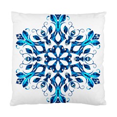 Blue Snowflake On Black Background Standard Cushion Case (two Sides) by Nexatart