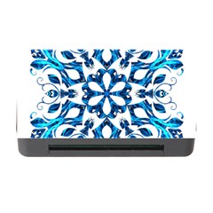 Blue Snowflake On Black Background Memory Card Reader With Cf by Nexatart