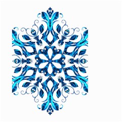 Blue Snowflake On Black Background Small Garden Flag (two Sides) by Nexatart