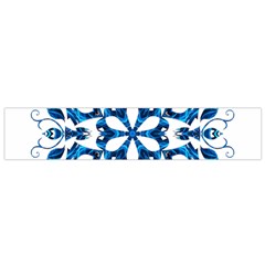 Blue Snowflake On Black Background Flano Scarf (small) by Nexatart