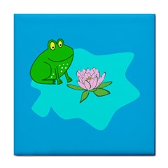 Frog Flower Lilypad Lily Pad Water Tile Coasters by Nexatart