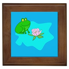 Frog Flower Lilypad Lily Pad Water Framed Tiles by Nexatart