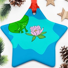 Frog Flower Lilypad Lily Pad Water Ornament (star) by Nexatart