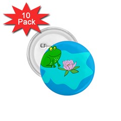 Frog Flower Lilypad Lily Pad Water 1 75  Buttons (10 Pack) by Nexatart