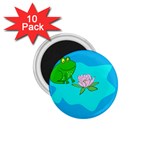 Frog Flower Lilypad Lily Pad Water 1.75  Magnets (10 pack)  Front