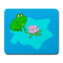 Frog Flower Lilypad Lily Pad Water Large Mousepads by Nexatart