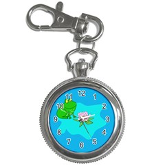 Frog Flower Lilypad Lily Pad Water Key Chain Watches by Nexatart