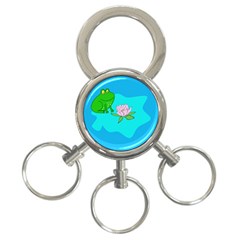 Frog Flower Lilypad Lily Pad Water 3-ring Key Chains by Nexatart