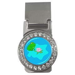 Frog Flower Lilypad Lily Pad Water Money Clips (cz)  by Nexatart