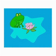 Frog Flower Lilypad Lily Pad Water Small Glasses Cloth by Nexatart