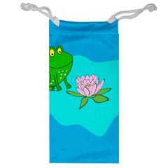 Frog Flower Lilypad Lily Pad Water Jewelry Bag by Nexatart