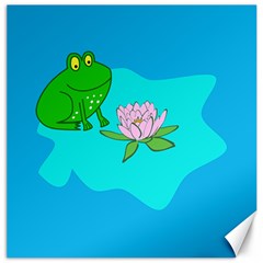 Frog Flower Lilypad Lily Pad Water Canvas 20  X 20   by Nexatart