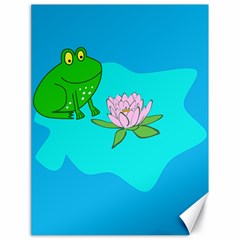 Frog Flower Lilypad Lily Pad Water Canvas 18  X 24   by Nexatart