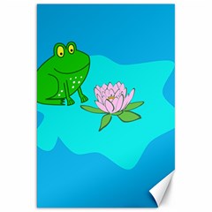 Frog Flower Lilypad Lily Pad Water Canvas 20  X 30   by Nexatart