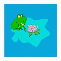 Frog Flower Lilypad Lily Pad Water Medium Glasses Cloth by Nexatart